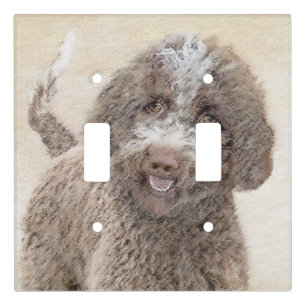 Lagotto Romagnolo Painting - Cute Original Dog Art Light Switch Cover