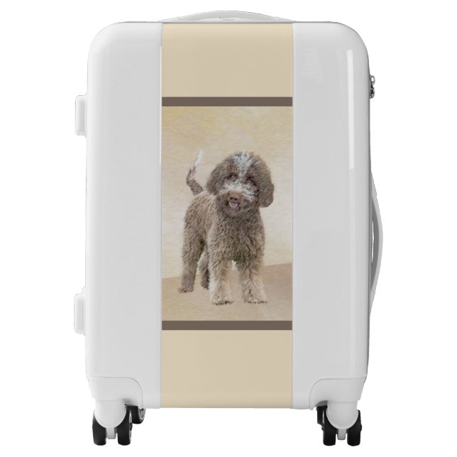 Lagotto Romagnolo Painting - Cute Original Dog Art Luggage (Front)