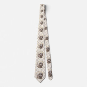 Lagotto Romagnolo Painting - Cute Original Dog Art Neck Tie
