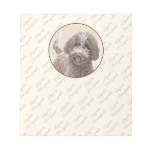 Lagotto Romagnolo Painting - Cute Original Dog Art Notepad