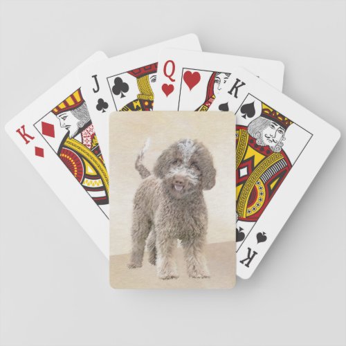 Lagotto Romagnolo Painting _ Cute Original Dog Art Playing Cards