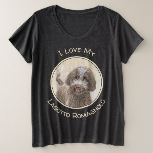 Lagotto Romagnolo Painting - Cute Original Dog Art Plus Size T-Shirt