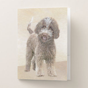 Lagotto Romagnolo Painting - Cute Original Dog Art Pocket Folder