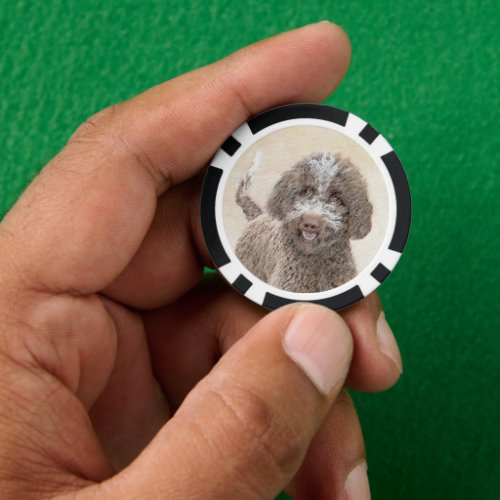 Lagotto Romagnolo Painting _ Cute Original Dog Art Poker Chips