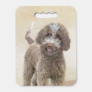 Lagotto Romagnolo Painting - Cute Original Dog Art Seat Cushion