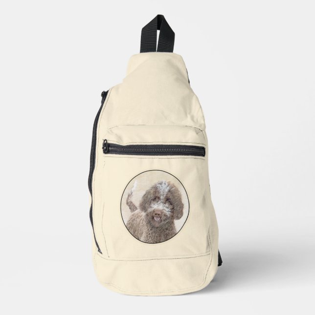 Lagotto Romagnolo Painting Cute Original Dog Art Sling Bag (Front)