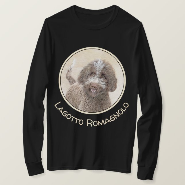Lagotto Romagnolo Painting - Cute Original Dog Art T-Shirt (Design Front)