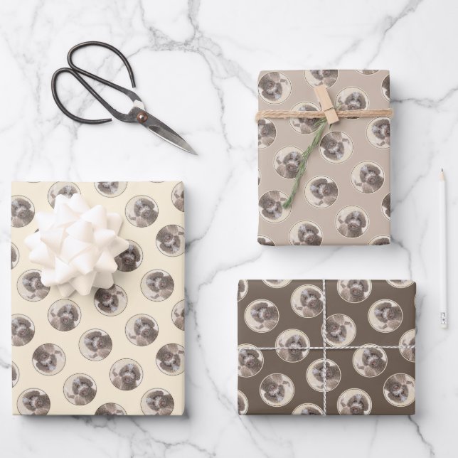 Lagotto Romagnolo Painting Cute Original Dog Art Wrapping Paper Sheets (Front)