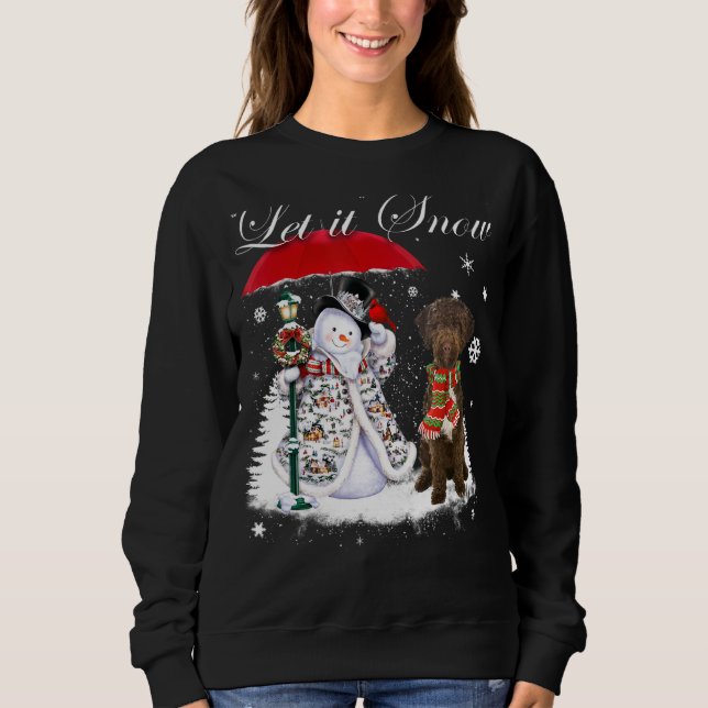 Lagotto Romagnolo Santa Dog Christmas Snowman Xmas Sweatshirt (Front)