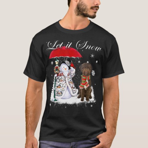 Lagotto Romagnolo Santa Dog Christmas Snowman Xmas T_Shirt