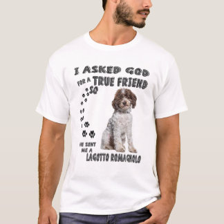 Lagotto Romagnolo Saying Mom Dad Print, Italian Wa T-Shirt