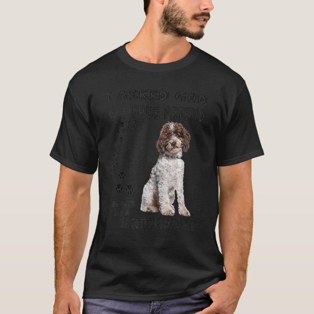 Lagotto Romagnolo Saying Mom Dad Print, Italian Wa T-Shirt (Front)
