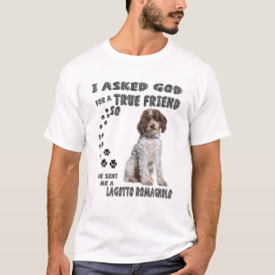 Lagotto Romagnolo Saying Mom Dad Print, Italian Wa T-Shirt