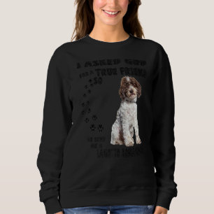 Lagotto Romagnolo Saying Mom Dad Print Italian Wat Sweatshirt