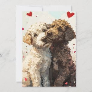 Lagotto romagnolo Valentine's day Holiday Card