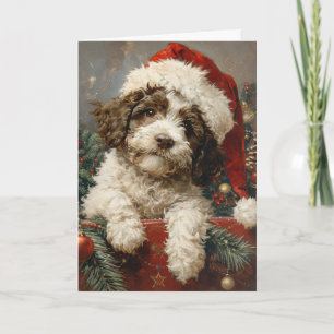 Lagotto Romagnolo vintage personalized Christmas Holiday Card