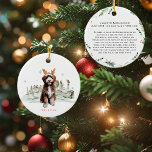 Lagotto Romagnolo Watercolor Dog | Monogram Ceramic Ornament<br><div class="desc">Celebrate the holiday season with this beautifully handcrafted Lagotto Romagnolo ceramic ornament, featuring a charming watercolor illustration of this adorable, curly-coated breed. Perfect for dog lovers, this festive ornament captures the Lagotto Romagnolo wearing reindeer antlers in a snowy winter wonderland scene. Personalize it with your pet's name or a special...</div>