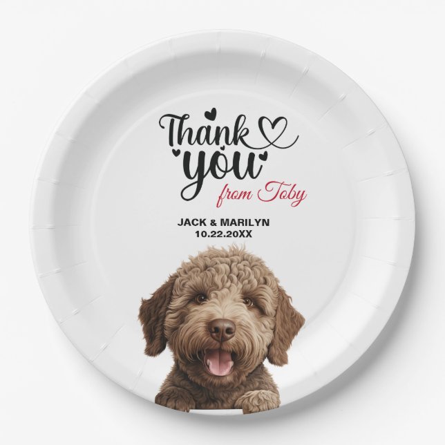 Lagotto Romagnoto Dog Paper Plates (Front)