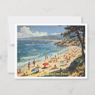 Laguna Beach CA, Greetings Illustration Postcard
