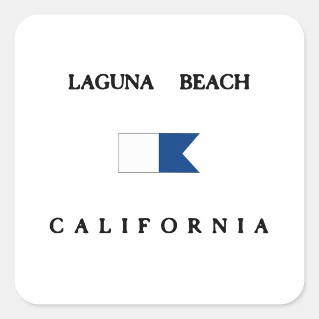 Laguna Beach California Alpha Dive Flag Square Sticker (Front)