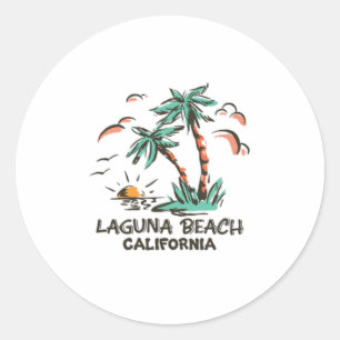 Laguna Beach-California-Colorful Sunset Classic Round Sticker