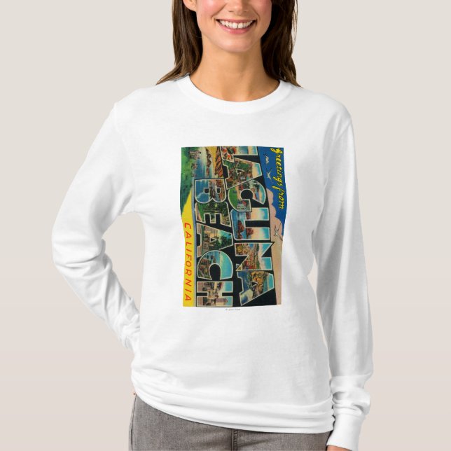 Laguna Beach, California - Large Letter Scenes T-Shirt (Front)