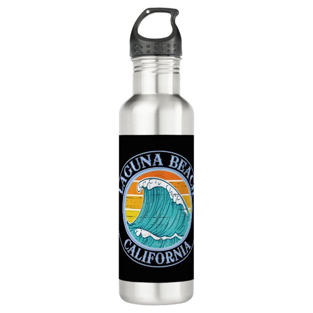 Laguna Beach California Stainless Steel Water Bottle (Front)