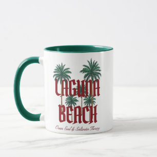 Laguna Beach California Surf Palms Graphic T-Shirt Mug