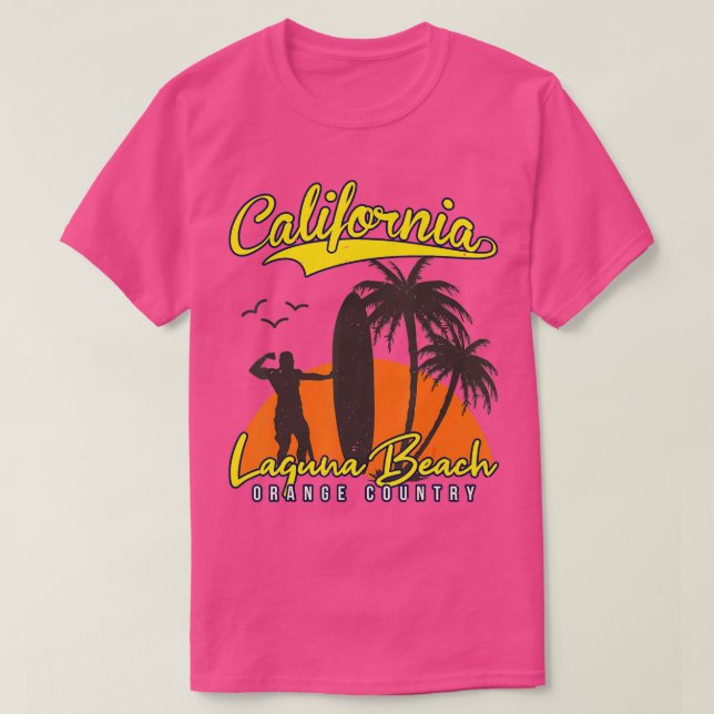 LAGUNA BEACH CALIFORNIA SURFING SUNSET SURFER  T-Shirt (Design Front)