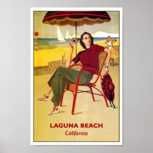 Laguna Beach, California Vintage Travel Poster