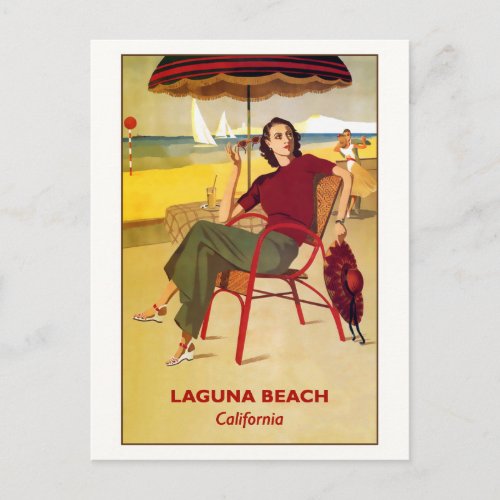 Laguna Beach California Vintage Travel Poster Postcard