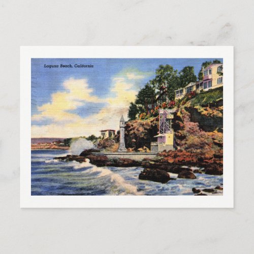 Laguna Beach California Vintage View Postcard