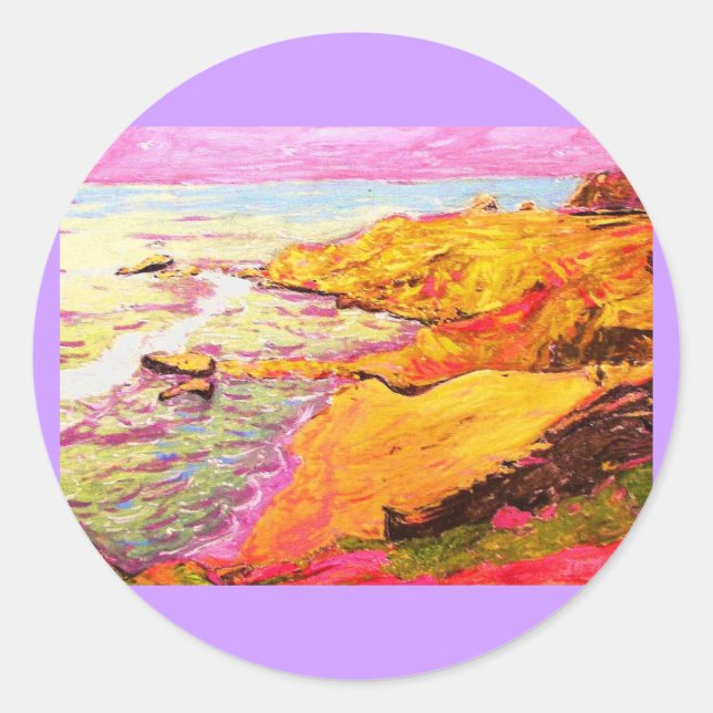 laguna beach cove classic round sticker (Front)