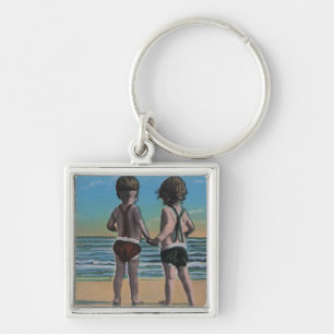 Laguna Beach, FL - Greetings From Scene w/ Kids Keychain