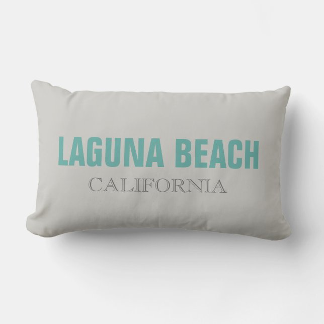 Laguna Beach Gray California Throw Pillow (Front)
