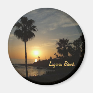 Laguna Beach sunset palm magnet