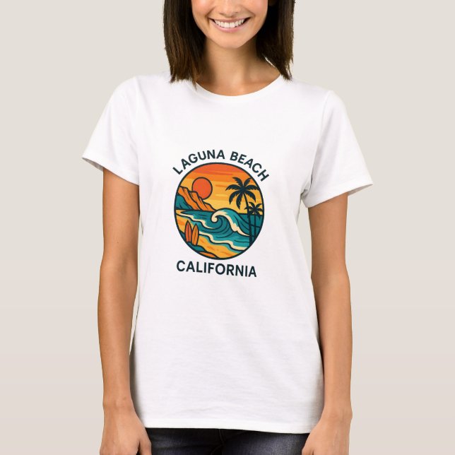Laguna Beach Sunset Vibes - California Coastline T-Shirt (Front)