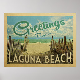 Laguna Beach Vintage Travel Poster