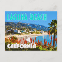 Laguna Beach Vintage Travel Poster Postcard