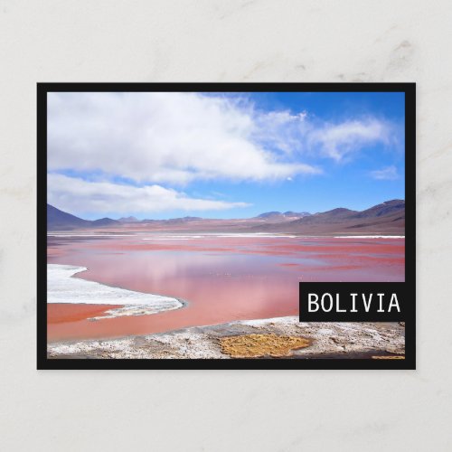 Laguna Colorada in Bolivia black frame postcard