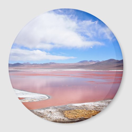 Laguna Colorada in Bolivia round magnet