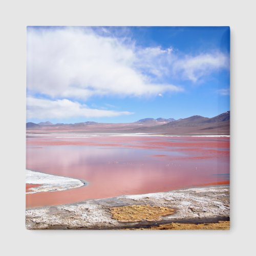 Laguna Colorada in Bolivia square magnet