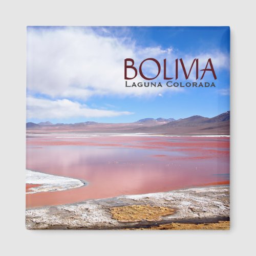 Laguna Colorada in Bolivia text magnet