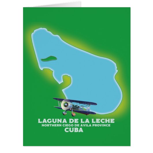 Laguna de la Leche Cuba lake map Cards (Front)