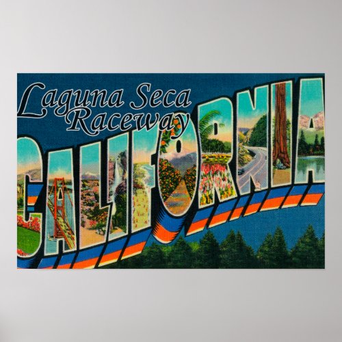 Laguna Seca Raceway CA _ Large Letter Scenes Poster