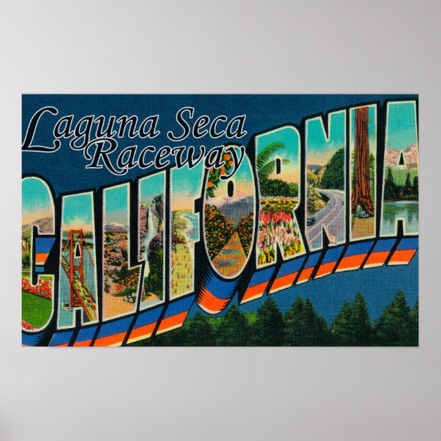 Laguna Seca Raceway, CA - Large Letter Scenes Poster (Front)