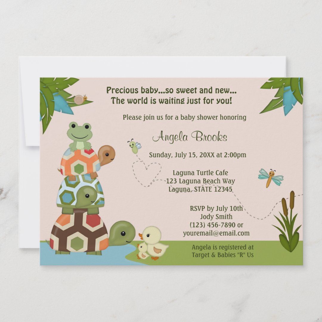 Laguna Turtle Baby Shower Invitation Ltc Zazzle
