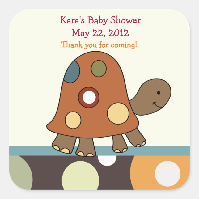 Laguna Turtle SQUARE Favor Sticker (Front)