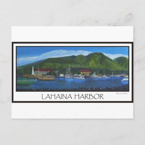 Lahaina harbor postcard