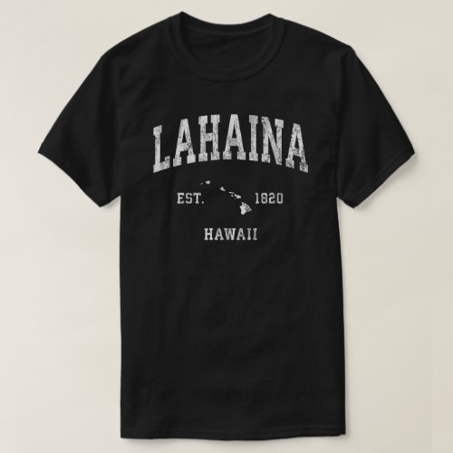 Lahaina Hawaii Hi Vintage Athletic Sports Design  T_Shirt